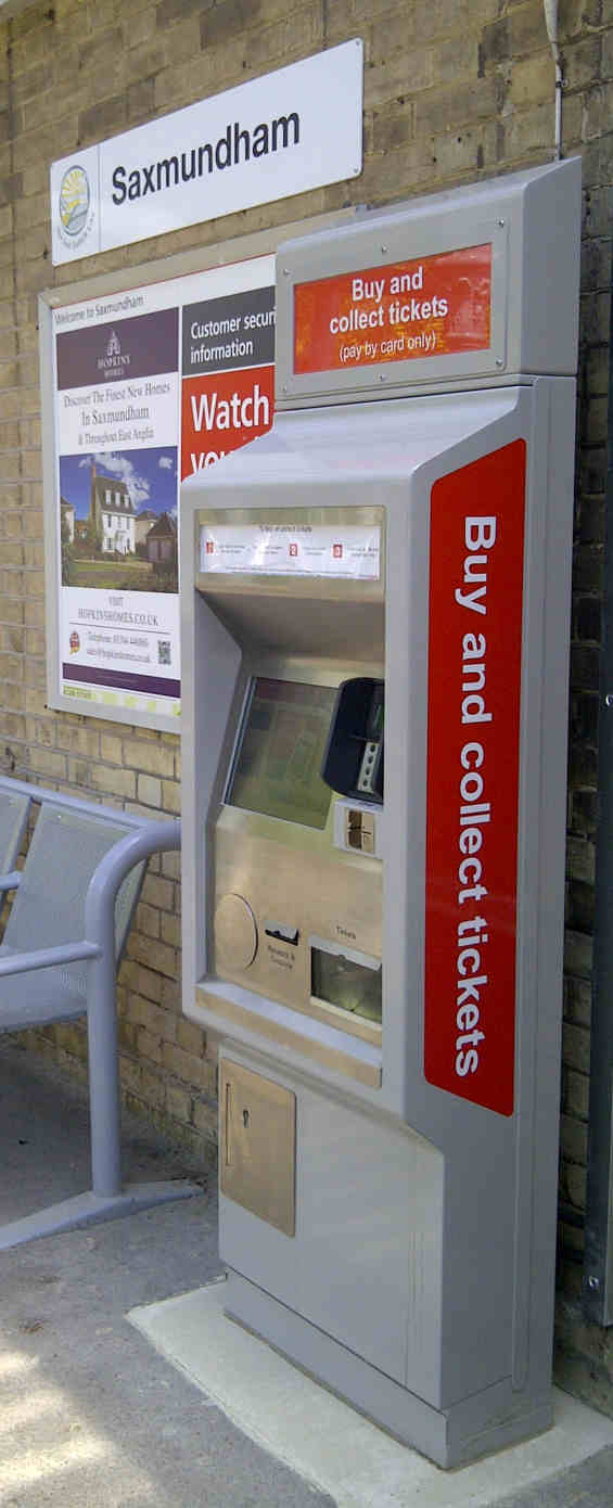 Saxmundham station ticket machine 