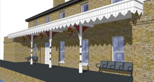 Conceptual drawing of the Station House at Wickham Market rail station (at Campsea Ashe)