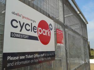 Lowestoft Station cycle park