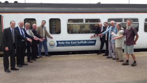 The East Suffolk Lines branded train at Lowestoft