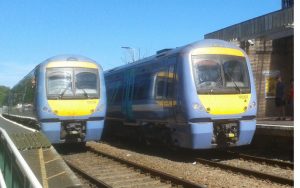 Class 170 trains at Saxmundham station