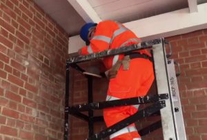 Greater Anglia installing nesting boxes at Woodbridge Station