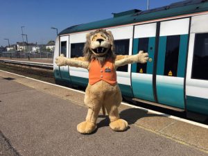 Reggie the Lion at Lowestoft Station