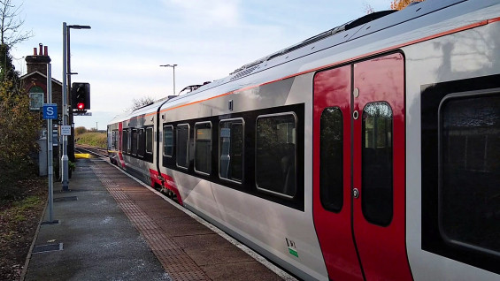 A new bi-mode train at Westerfield 19 November 2019