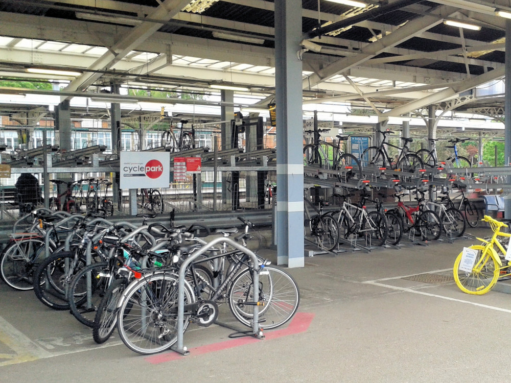 The existing cycle park at Ipswich Station