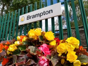Brampton station flowers 5 August 2022