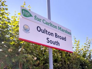 Carlton Marshes signs at Oulton Broad South