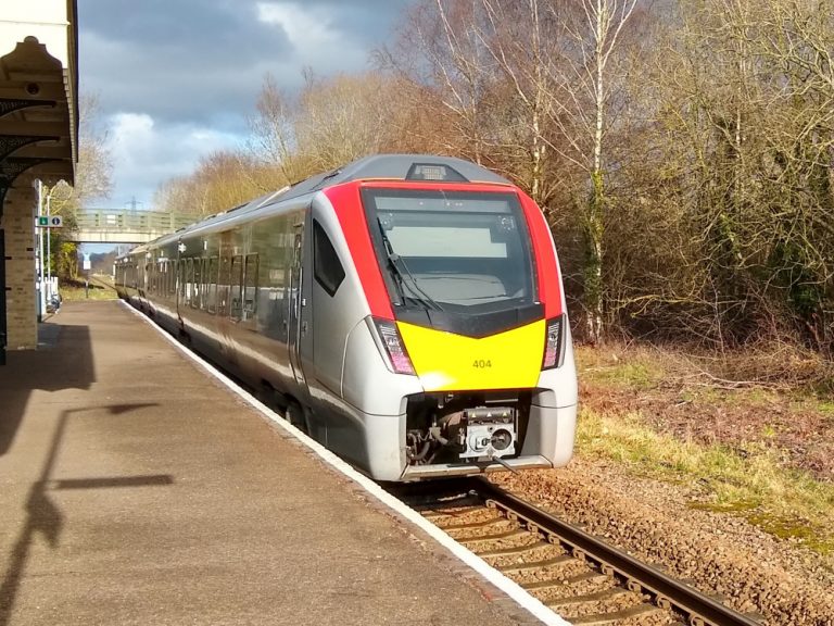 Train at Wickham Market station