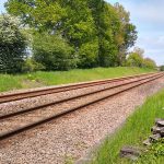 East Suffolk Line tracks just north of Saxmundham May 2023