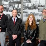 Ipswich station Suffolk New College student photographic collage on platform 3/4