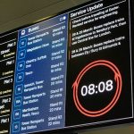 The new integrated screen at Ipswich station
