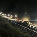 East Suffolk Line track replacement work at night