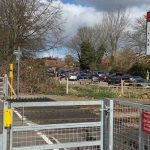Miniature stop lights at Jetty Avenue crossing in Woodbridge